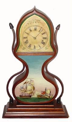 C.1845, Forestville Mfg Co., J. C. Brown, ÒShelf AcornÓ in a mahogany and maple case with side arms. — Antique Clocks Price Guide