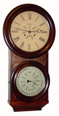 C.1865, L. F. and W. W. Carter, Round Drop Lewis calendar, similar to Welch No. 4. — Antique Clocks Price Guide