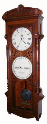 C.1892, Seth Thomas ÓOffice Calendar No. 11Ò, in mahogany, 1- weight, 8-day movement with maintaining power. — Antique Clocks Price Guide