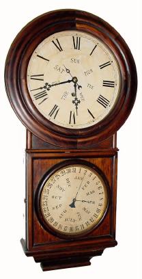 C.1878, Welch, Spring and Co, ÒNo. 4, Round Head RegulatorÓ, Ò double dial, perpetual calendar timepiece, 8-day spring movement. — Antique Clocks Price Guide