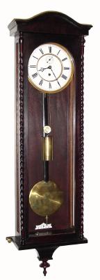 C.1875, German, 1-Wt ÓVienna RegulatorÒ, wall timepiece, dark rosewood with barley twist corners to the door. This style of late Biedermeier case was popular in Berlin, and produced over a long period. — Antique Clocks Price Guide