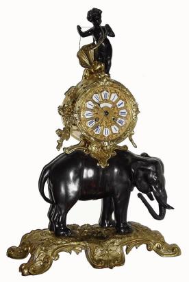 C.1860, French, LeRoy, Ó( and CieÒ) Figural Clock Óa lÕElephantÒ in the style of Louis XVI, bronze and ormolu. — Antique Clocks Price Guide
