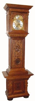 C.1890, Austrian, Leopold Seiberl, Wien, Year Running brass dial tall case, oak, Alt Deutsch style, 1-weight. — Antique Clocks Price Guide