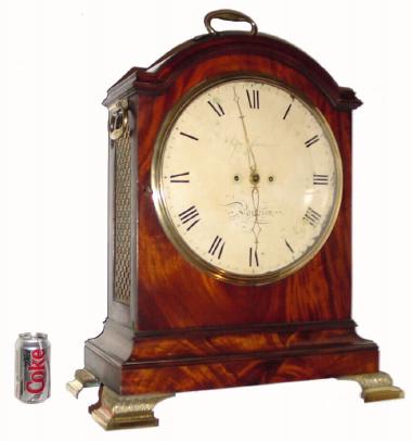 C.1820, English, Geo Jamison, Portsea, 2-fusee bell striking bracket clock, mahogany case, extra large. — Antique Clocks Price Guide