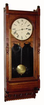 C.1890, Seth Thomas, ÓQUEEN ANNEÒ, walnut wall clock, 8-day time and strike with seconds hand. — Antique Clocks Price Guide