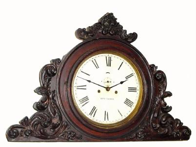 C.1901, Seth Thomas Clock Co., 8-day double wind lever public or lobby timepiece. This timepiece may have been a special order and may have been used in a public place like a hotel lobby or office building. It may have sat on the top of a cabinet behind a check in desk of a hotel. — Antique Clocks Price Guide