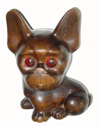 C.1930, German, Oswald Uhrenfabrik, Rotating eye clock, carved wooden dog. — Antique Clocks Price Guide