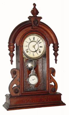 C.1876, F. Kroeber, No 8 Cortlandt St, New York, ÓPARISIANÒ, walnut parlor clock with optional Jacot dial-right pendulum. — Antique Clocks Price Guide