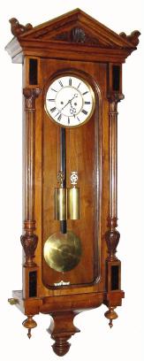 C.1880, Austrian, 2-Wt, Vienna Regulator, in a walnut case with original top, movement and pendulum. — Antique Clocks Price Guide