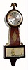 C.1925, Sessions ÒHALIFAXÓ, 8-day time and strike banjo clock, mahogany case with original card-stock tablet.
