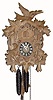 C.1980 German, 30-hour time and strike cuckoo clock, 2 squirrels and bird. 