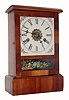 C.1870, Gilbert Cottage Clock, Time and Alarm, in a mahogany veneer case, 30 hour. 