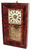 C.1855, Chauncey Jerome, OG Shelf clock, Mahogany veneer, 30-hour, 3-weight with integral alarm. 