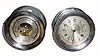 C.1970, Swiss ÒSalemÓ line, nickel plated ShipÕs Bell and Barometer set with 4Ò dials. Note shadow on barometer makes it look larger, but both are same size. 