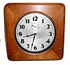 C.1930, Self Winding Clock Co., New York, square oak office clock with rounded corners. 