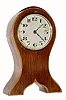 C.1930, Swiss, Oak Cased Desk timepiece, with a good 8-day platform lever escapement movement, and satinwood inlay along the edge of the clock. 