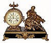 C.1894, Ansonia ÒSHAKESPEAREÓ figural clock, 8-day, time and strike, painted spelter statue on cast iron base. 