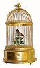 C.1950, Swiss, Reuge, Singing Bird in Cage. Bird decorated with real feathers, and animated during whistle sequence.