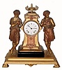 C.1870, Seth Thomas Sons and Co., New York, pattern #8055, artist and flautist, 8-day time and strike, patinated spelter mantel clock. 