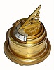 C.1965, Swiss, Small Gilt Annular Dial clock, 8-day with bottom wind and set. 