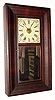 C.1875, Waterbury Clock Co, Ò8-Day OGÓ, mahogany veneer shelf clock with alarm. 