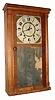 C.1840 (dated label), Jason R. Rawson, Saxtons River, Vt, a good Vermont square edge half column shelf clock, wood works, 30-hour. 