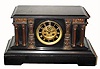 C.1910 Vincenti and Cie, 8-day time/strike black marble mantel clock. 