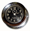 C.1939, Seth Thomas, Mark 1 Deck clock with chrome case and black dial. 
