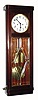 C.1915, German, Gustav Becker, 2-Wt Box regulator, in a dark mahogany case with a nice door insert with 5 heavy panes of beveled glass, brass banded. 
