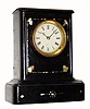 C.1858 Bradley and Hubbard, West Meriden, Conn., 8-day time/strike black enameled iron with MOP mantel clock. 