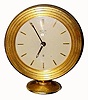 C.1955, Swiss, LeCoultre, Desk Alarm clock, 8-day, luminous hands, with alarm aperture below 12. 