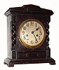 C.1920, German, Oak Mantel clock, barley twist columns, as-found. 