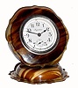 C.1920, E. Ingraham, Tortoise shell /appearance/ miniature boudoir clock, 30 hour with porcelain dial. 