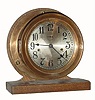 C.1940 The Ashcroft Mfg. Co., New York , 8-day engine room timepiece in a heavy cast red brass case with silvered dial. The case and dial were manufactured by Ashcroft with a No. 10 double wind movement supplied by Seth Thomas. 