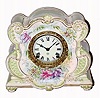 C.1910, Ansonia Royal Bonn, ÒLa SommeÓ, porcelain china clock with solid dial. 
