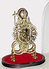 C.1890, English, Single Fusee Skeleton Clock, passing strike, with original dome. 