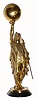 C.1890, French, for ÒHoward and Co., New YorkÓ,, the NY retail arm of E. Howard, Egyptian Pharaoh, holding globe containing clock in right hand. 