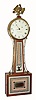 C.1972, Elmer O. Stennes, Weymouth Mass, cross-banded banjo clock made in prison,
