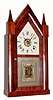 C.1847, Chauncey Boardman, Bristol, Conn, mahogany steeple clock with rare triple fusee movement. (time, strike and alarm, 1-day).