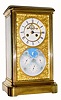 C.1895, French, Perpetual Double Dial calendar with moon phase, in a large 4-glass brass case. 