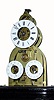 C.1880, French, Mini Skeleton Clock with separate calendar and alarm dials, with dome. 