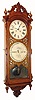 C.1880, Ithaca Calendar Clock Co., ÒNo. 0 BankÓ double dial wall calendar in oak /with restorations.