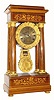 C.1875, French, 4-Pillar Empire style mantel clock, the light rosewood case inlaid with satinwood marquetry. 
