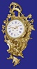 C.1870, French, Ormolu Cartel Clock, wall hanging gilt bronze floral fantasy with a well made movement and fancy gilt hands. 