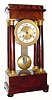 C.1875, French, 4-Column Empire clock in crotch mahogany, 8-day time and strike. 