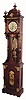 C.1905, Ansonia, ÒSTANDING ANTIQUEÓ, in oak, 2-weight tall clock with gilt brass trim, 8-day. 
