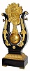 C.1840, French, Lyre Form Pendule, the pinwheel movement contained within the ÒbobÓ of the pendulum, which emulates the appearance of a globe. 