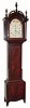 C.1825, American, Hoadley type wood works tall clock, in a faux grained, imitation mahogany case. 