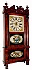C.1850, Forestville Manufacturing Company, 8-day time and strike, 2-wt, mahogany double-decker shelf clock with carved splat. 