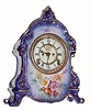 C.1905, Ansonia, Royal Bonn ÒLa RamblaÓ porcelain shelf clock, 8-day time and strike. 